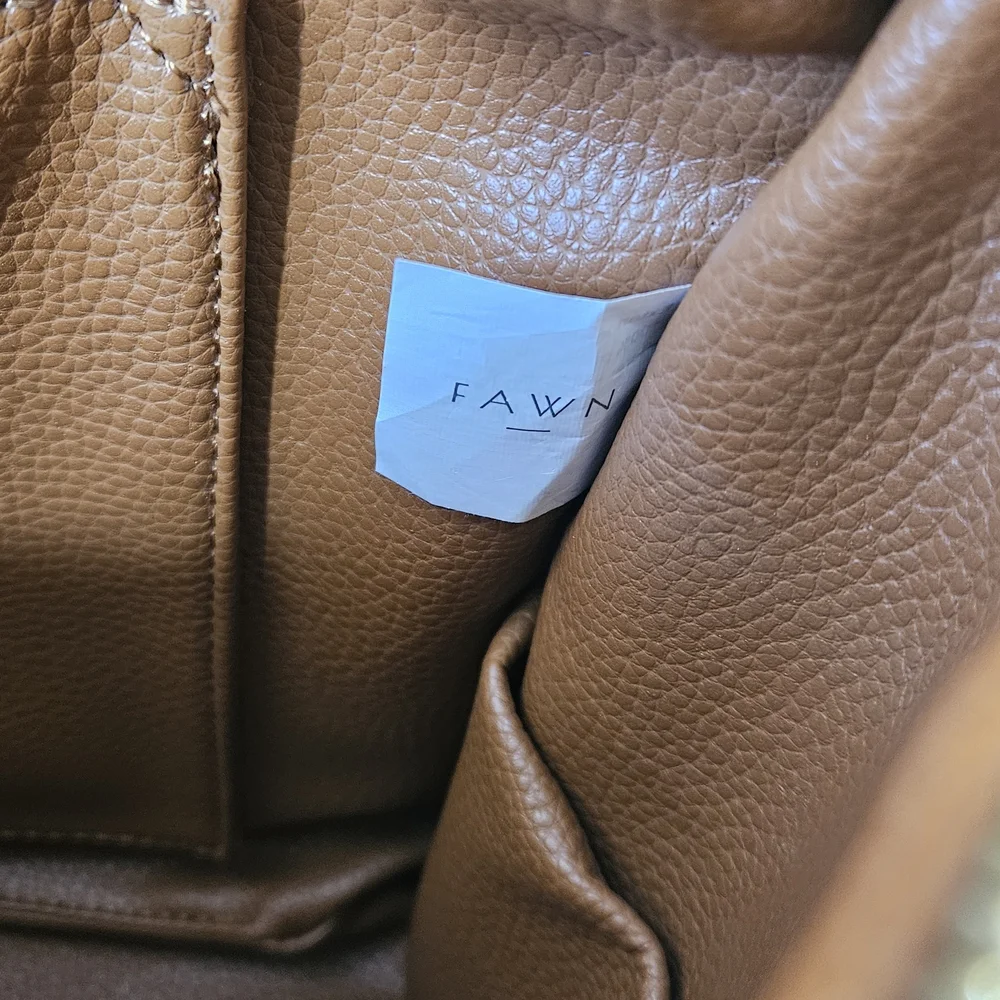 Fawn Design Mini Diaper Bag Backpack Brown Vegan Leather Gold Hardware